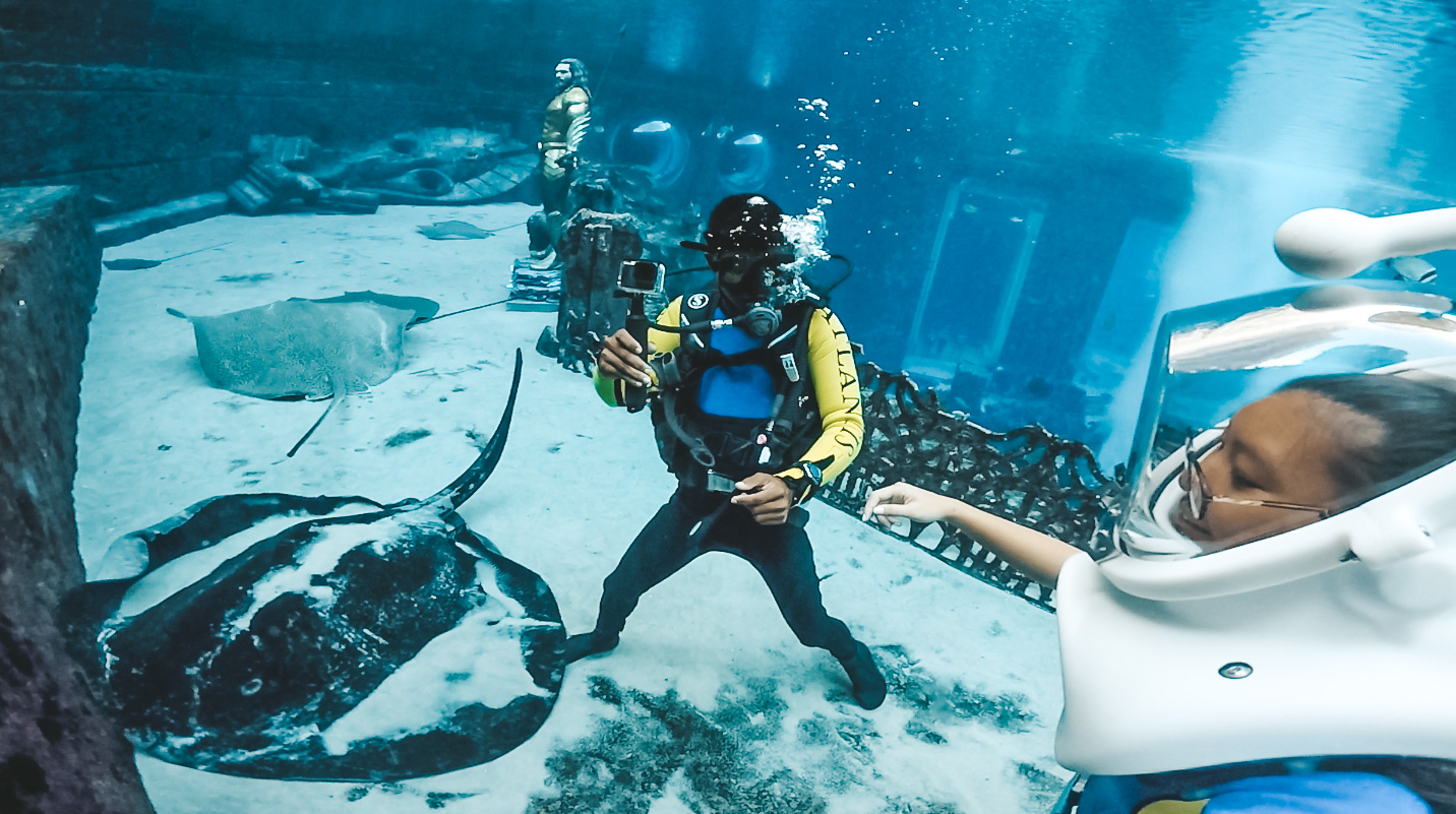 Aquatrek Swim with the sharks and mantas at the Atlantis Dubai